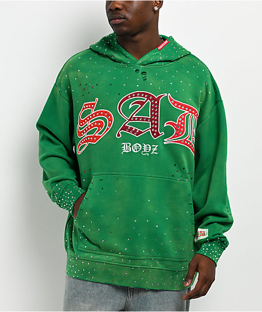 AD BOYZ x Embellish Old English Green Hoodie | Zumiez