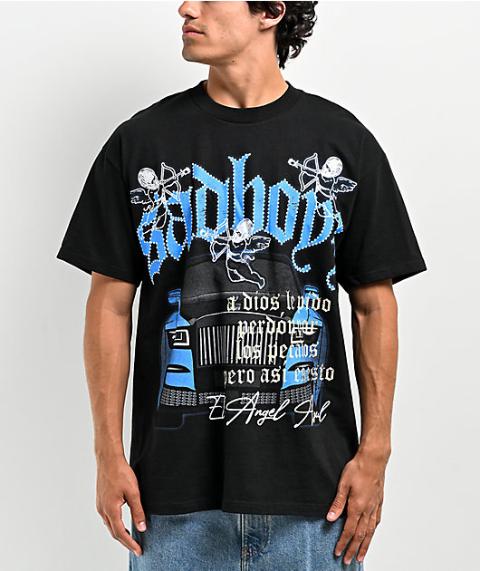 SAD BOYZ by Junior H Angels Black T-Shirt | Zumiez
