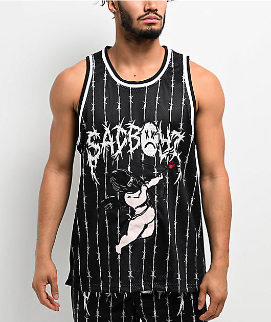 SAD BOYZ by Junior H Arrows Black Basketball Jersey | Zumiez
