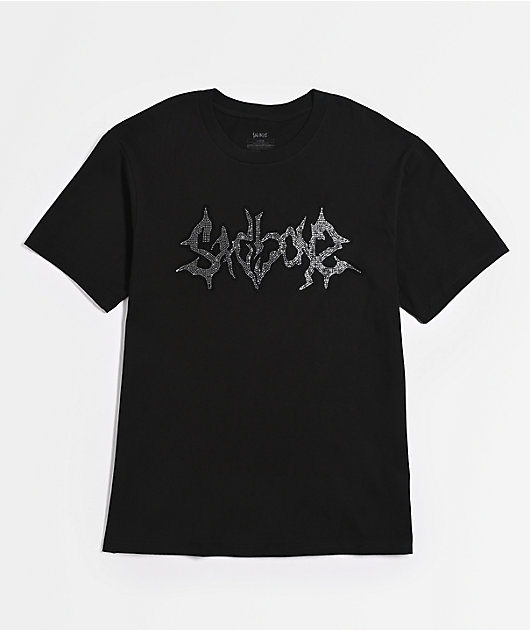 AD BOYZ by Junior H Broken Heart Wing Rhinestone Black T-Shirt