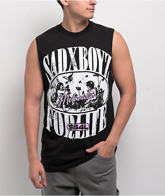【KOOLOSET】Hip Hop Boyz Box Tee SADBOYZ by Junior H x OTXBOYZ Black T-Shirt | Zumiez