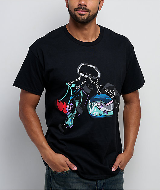 Sad kid yaz着用　Tシャツ AD BOYZ by Junior H Key Chain Black T-Shirt | Zumiez