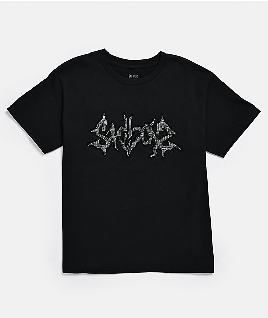 AD BOYZ by Junior H Kids Broken Heart Rhinestone Black T-Shirt