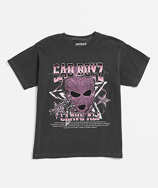 SADBOYZ by Junior H Kids Clave Ali Charcoal T-Shirt | Zumiez