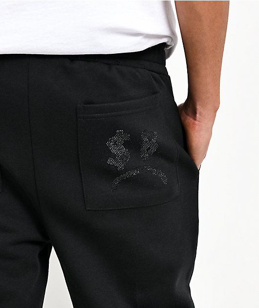 トップス swagginboyz Sweatpants L AD BOYZ by Junior H Rhinestone Flames Black Sweatpants | Zumiez