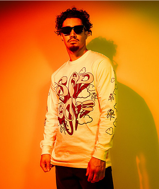SAD BOYZ by Junior H Trippy Wiggles White Long Sleeve T
