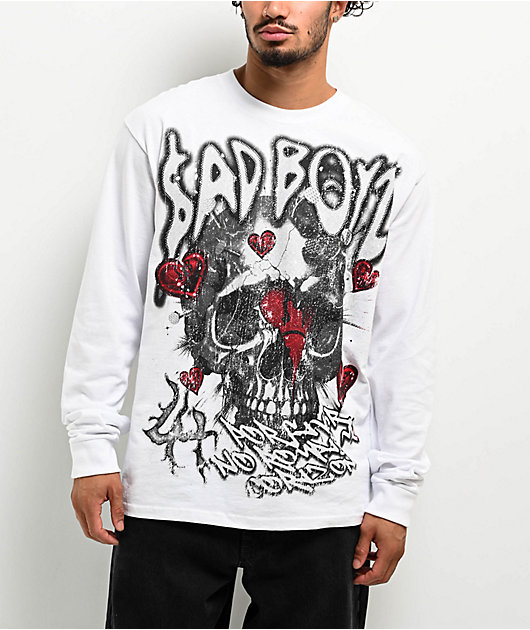 AD BOYZ by Junior H X Lost Hills Hearts White Long Sleeve T-Shirt