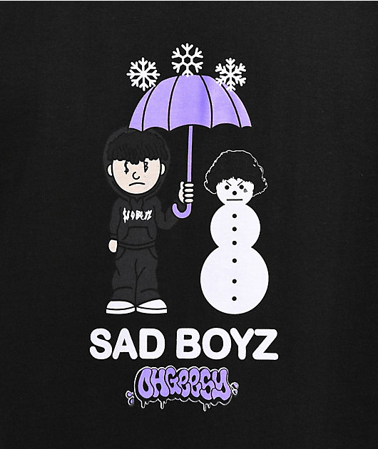 SADBOYZ by Junior H x OTXBOYZ Snowman Black T-Shirt | Zumiez