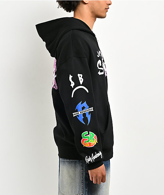 AD BOYZ by Junior H x RUDE AWAKENINGS Black Zip Hoodie | Zumiez