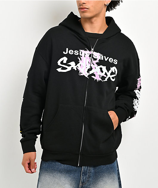 AD BOYZ by Junior H x RUDE AWAKENINGS Black Zip Hoodie | Zumiez
