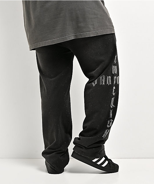 $AD BOYZ x Embellish Buss Down Black Wash Sweatpants