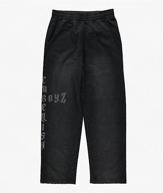 $AD BOYZ x Embellish Buss Down Black Wash Sweatpants