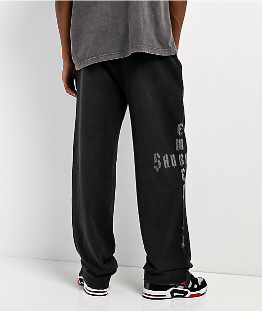 $AD BOYZ x Embellish Buss Down Black Wash Sweatpants