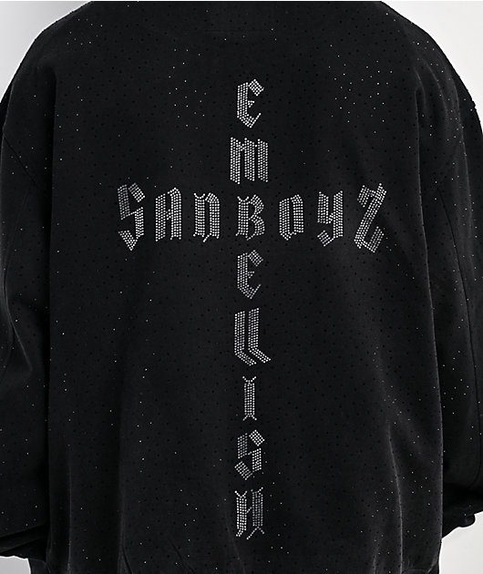 $AD BOYZ x Embellish Buss Down Black Wash Zip Hoodie