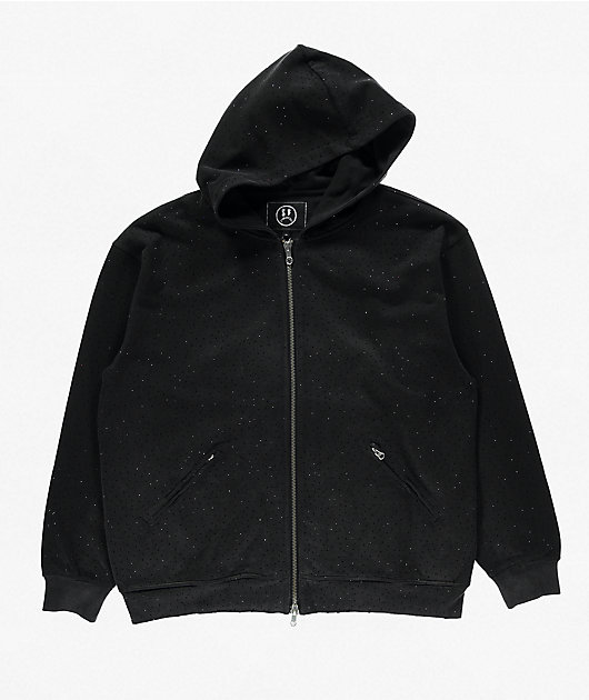 $AD BOYZ x Embellish Buss Down Black Wash Zip Hoodie