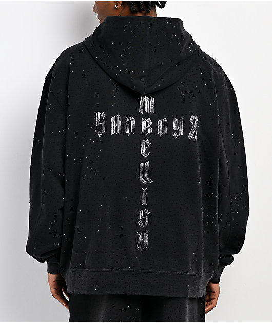 $AD BOYZ x Embellish Buss Down Black Wash Zip Hoodie