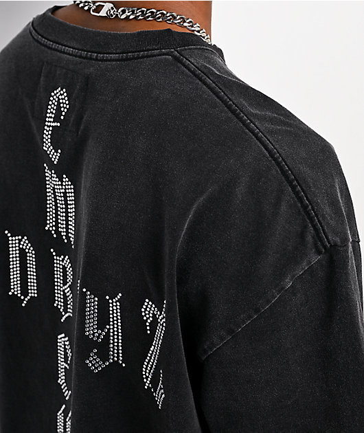 $AD BOYZ x Embellish Cross Black Wash T-Shirt