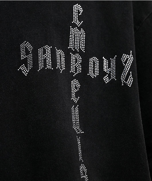 $AD BOYZ x Embellish Cross Black Wash T-Shirt