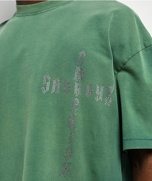$AD BOYZ x Embellish Cross Green Wash T-Shirt