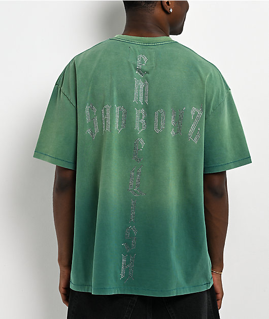 $AD BOYZ x Embellish Cross Green Wash T-Shirt