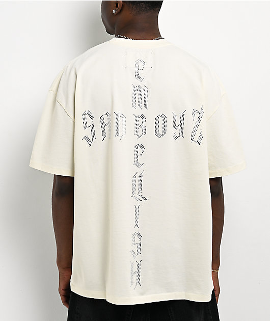 $AD BOYZ x Embellish Cross White T-Shirt