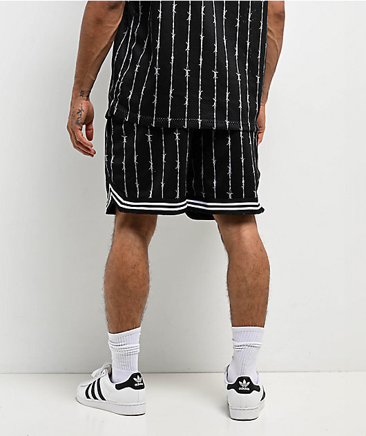 $AD BOYZ By Junior H Arrows Black Mesh Shorts