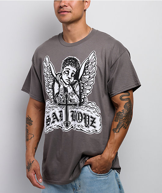 $AD BOYZ by Junior H Angel Armori Charcoal T-Shirt
