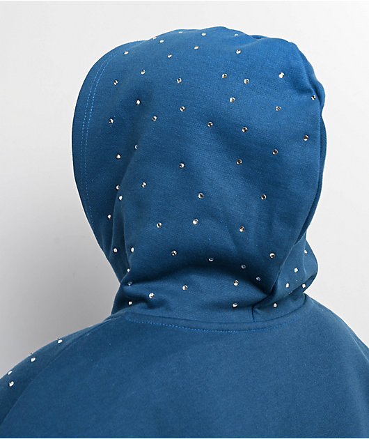 $AD BOYZ by Junior H Angel Blue Rhinestone Zip Hoodie