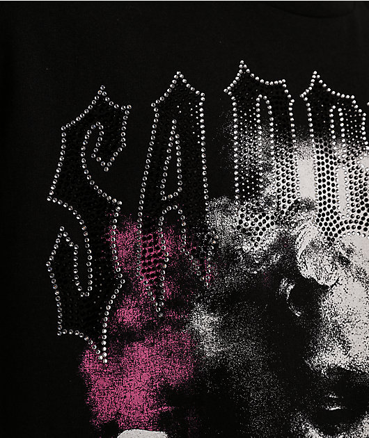 $AD BOYZ by Junior H Angel Stones Black T-Shirt