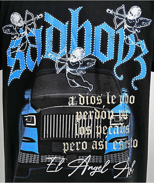 SAD BOYZ by Junior H Angels Black T-Shirt