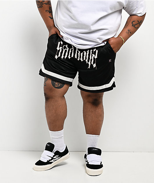 $AD BOYZ by Junior H Baller Black Mesh Shorts