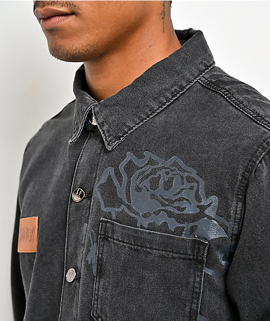 $AD BOYZ by Junior H Denim Black Long Sleeve Button Up Shirt