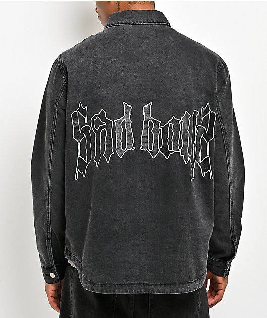 $AD BOYZ by Junior H Denim Black Long Sleeve Button Up Shirt