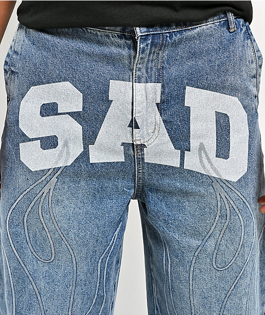 $AD BOYZ by Junior H Denim Blue Baggy Jeans