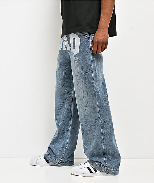 $AD BOYZ by Junior H Denim Blue Baggy Jeans