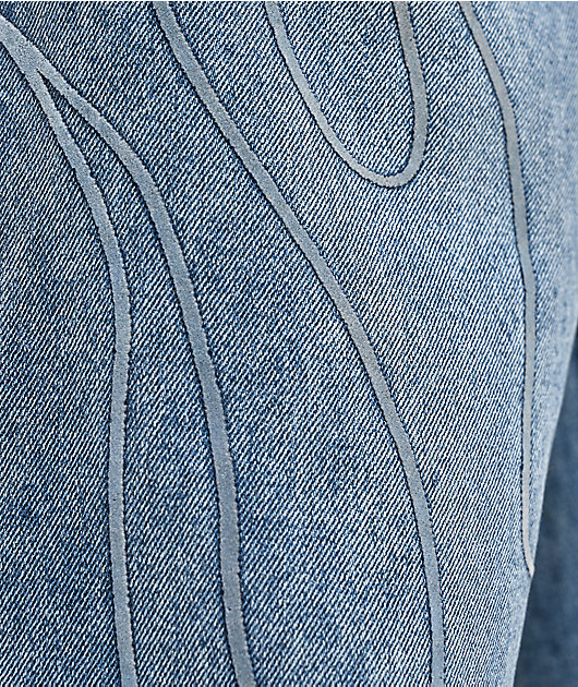 $AD BOYZ by Junior H Denim Blue Baggy Jeans