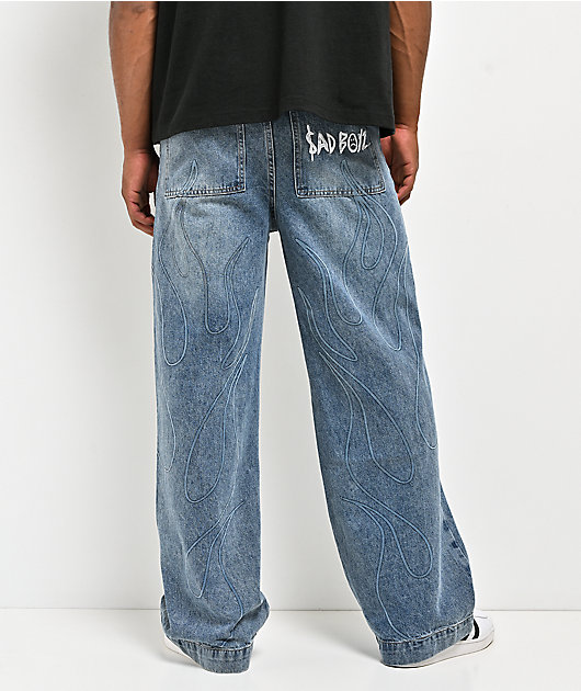 $AD BOYZ by Junior H Denim Blue Baggy Jeans