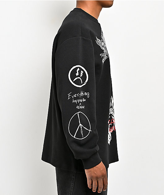 $AD BOYZ by Junior H Emotionally Unavailable Black Thermal Long Sleeve T-Shirt