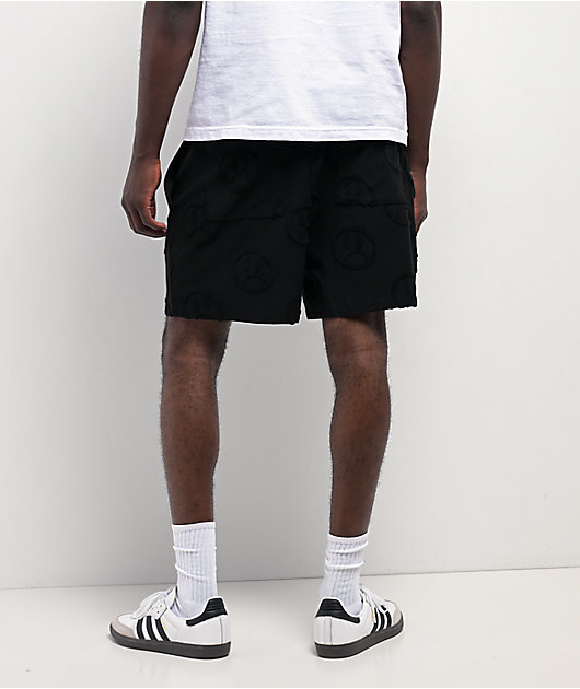 $AD BOYZ by Junior H Face Woven Black Terry Shorts