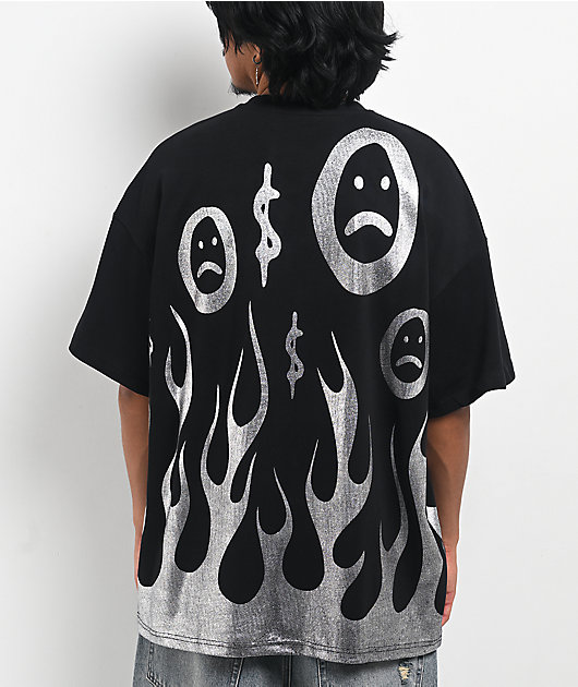 $AD BOYZ by Junior H Flame Black T-Shirt