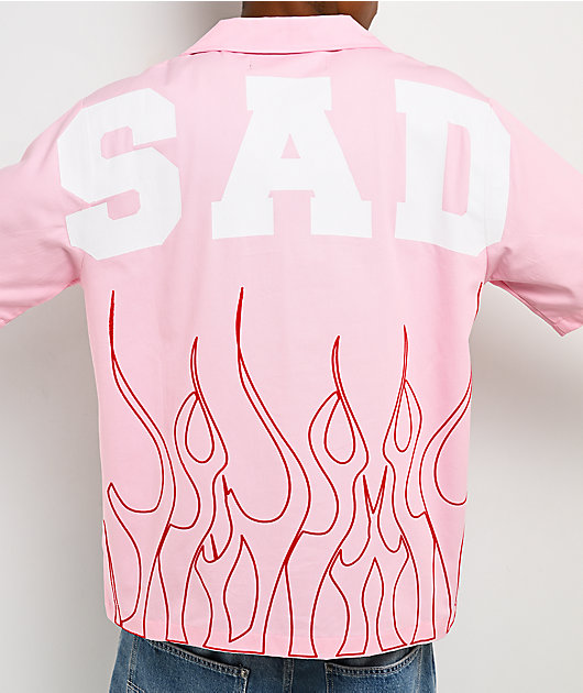 $AD BOYZ by Junior H Flames Poplin Pink Work Shirt