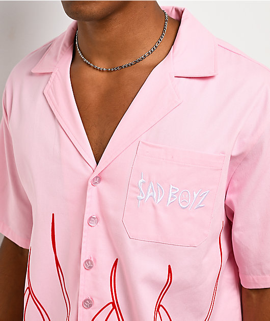 $AD BOYZ by Junior H Flames Poplin Pink Work Shirt