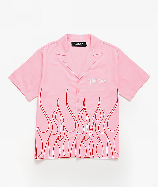 $AD BOYZ by Junior H Flames Poplin Pink Work Shirt
