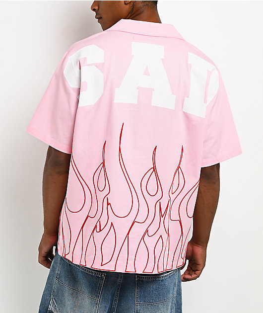 $AD BOYZ by Junior H Flames Poplin Pink Work Shirt