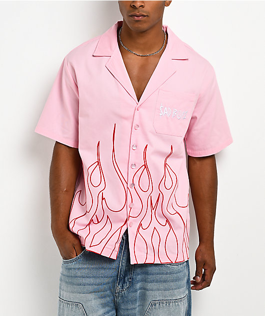 $AD BOYZ by Junior H Flames Poplin Pink Work Shirt