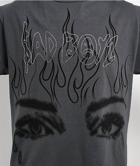$AD BOYZ by Junior H Flames Stoes Grey T-Shirt