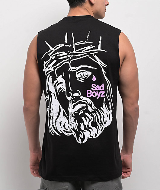 SAD BOYZ by Junior H Garden Black Tank Top