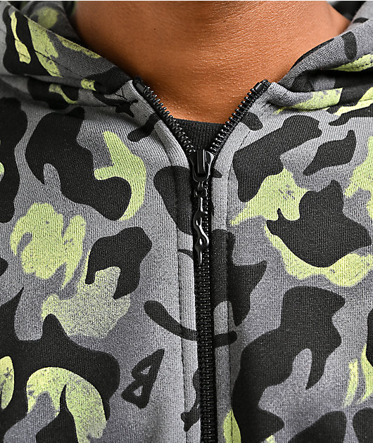$AD BOYZ by Junior H Giant Cheetah Grey Zip Hoodie