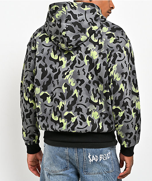 $AD BOYZ by Junior H Giant Cheetah Grey Zip Hoodie