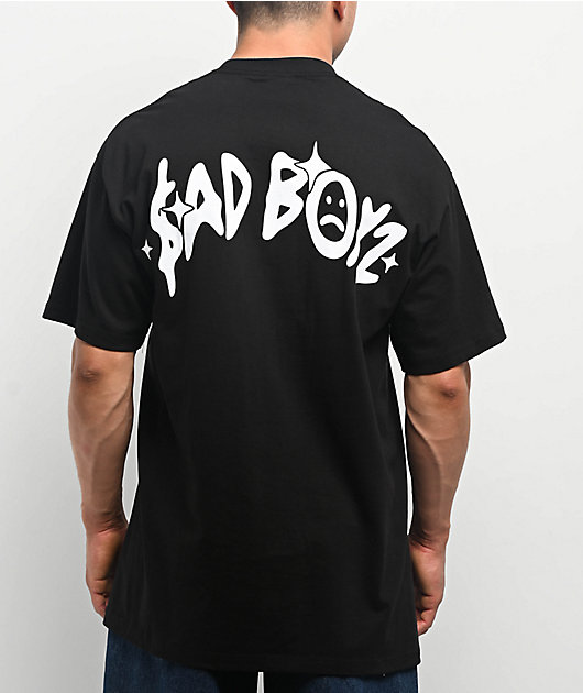 SAD BOYZ by Junior H Half Moon Black T-Shirt